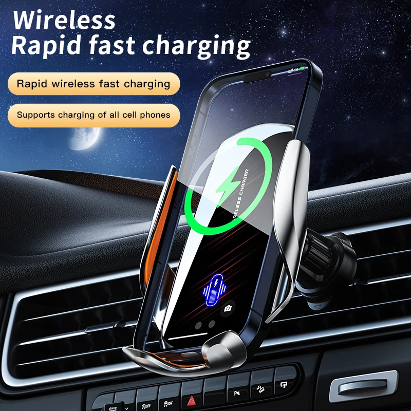 

Wireless Car Charger 15W Fast Charging Auto Clamping Sensing Phone Holder Mount fit for iPhone12-16 Samsung Galaxy Huawei xiaomi