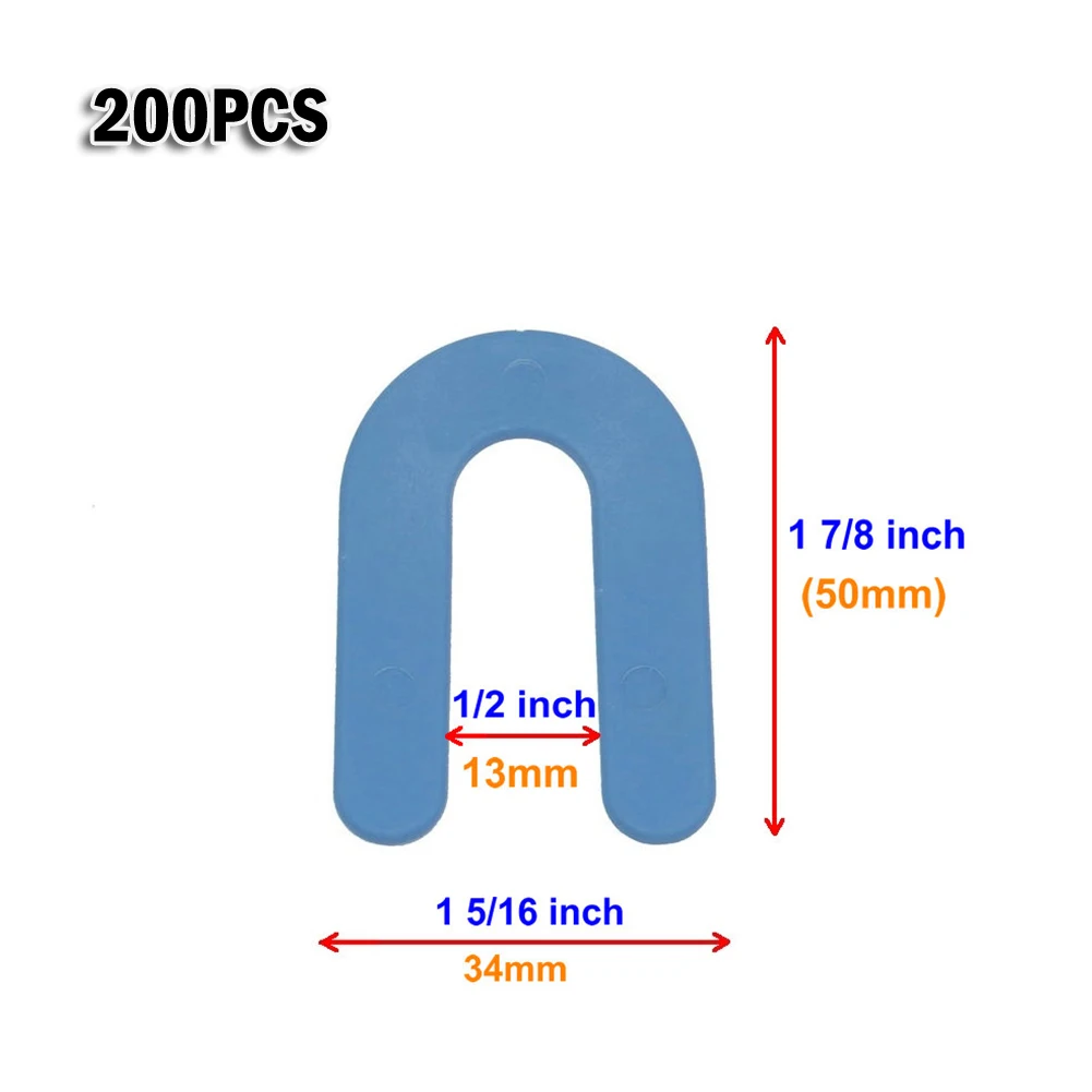 Cales en fer à cheval en forme de U, entretoises de carreaux, cales de niveau en PP, clips de positionnement, carrelage horizontal et vertical, 200 pièces