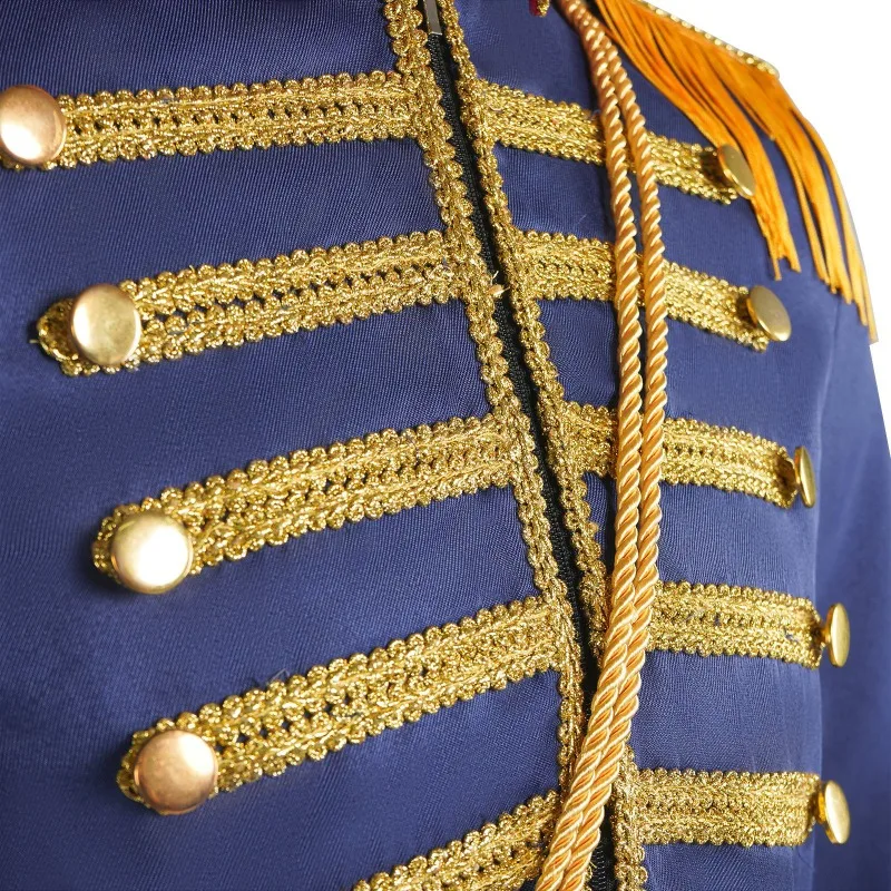 Erwachsenen-Kostüm für Weihnachten und Halloween, Trompeten-Team, Königliche Ehrengarde, Party-Uniform, Outfit mit Quasten, Zirkus-Jacke, Oberteil – Detail 2