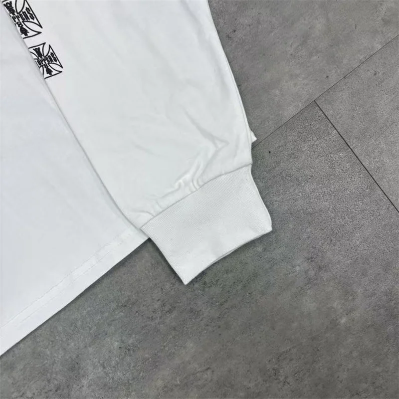 Retro White Oversized Casual West Coast Choppers Long Sleeve T-Shirt Streetwear Pattern Print Men Women 100% Cotton New T Shirt