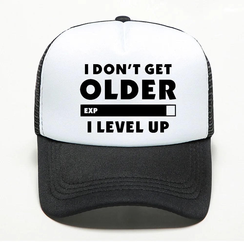 I Don't Get Older I Level hat Gamers Gaming Men Baseball Cap Casual Men's mesh breathable visor Trucker Hats