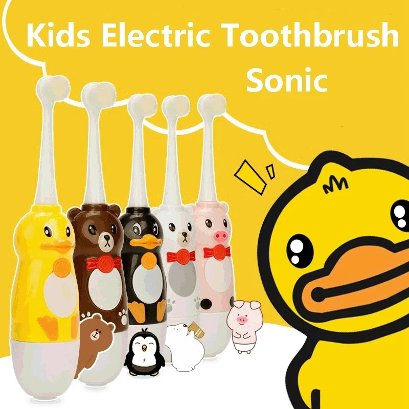 Child Sonic Battery Power Electric Toothbrush Kids Children For Cartoon Automatic Electrical Ultra-fine Soft Bristle Brush Head