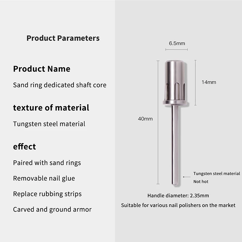 Embouts de mandrin pour bandes de ponçage N64.3/32 ", fraise, facile à enlever, accessoires E-File, fournitures d'art des ongles pour les professionnels