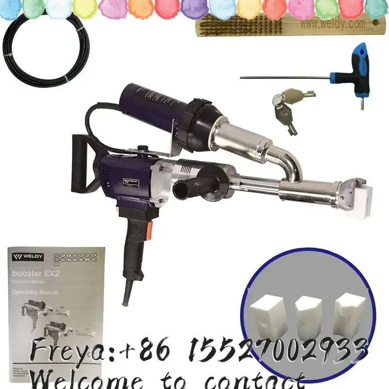 Electric 3400W Handheld Plastic Extrusion Welding Machine Kit Hot Air Welder Vinyl Extruder PE/PP Material 20-600C