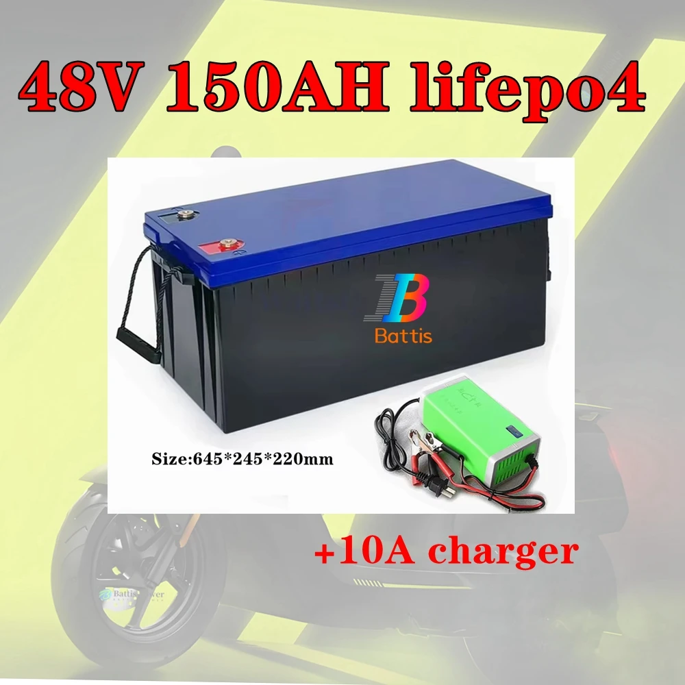 

Литиевая батарея Battis Power 48 В 150 Ач lifepo4 teswatts с высококачественным зарядным устройством BMS + 10 А