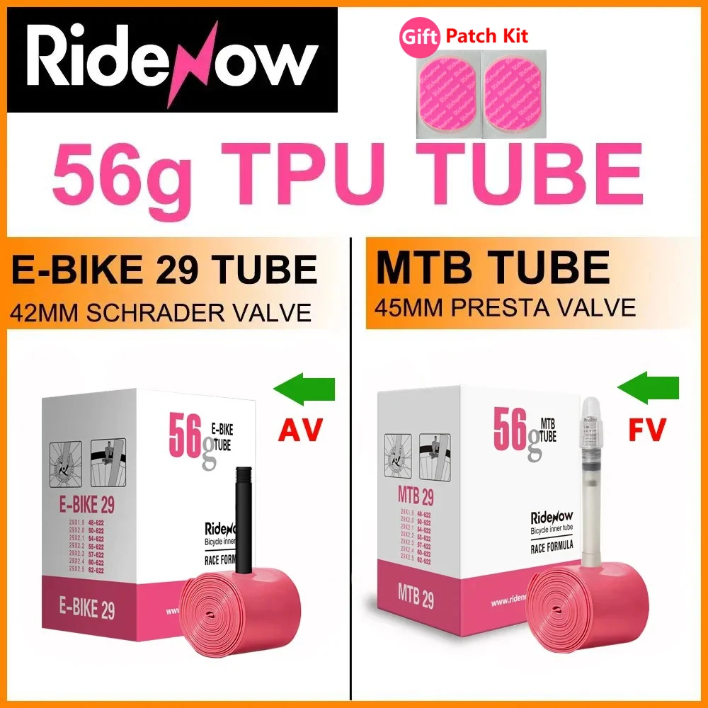 Ultralight Camera RideNow TPU MTB 29 Bike Inner Tube 29x1.9 1.95 2.0 2.1 2.2 2.3 2.4 2.5 Inch Mountain Bicycle Tire 26 27.5 29er