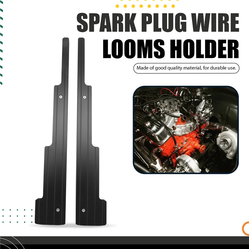 

For Chevy Ford SBC BBC SBF BBF 350 400 396 472 502 Compatible For V8 Spark Plug Wire Looms Separator Divider Holders 40375 Black