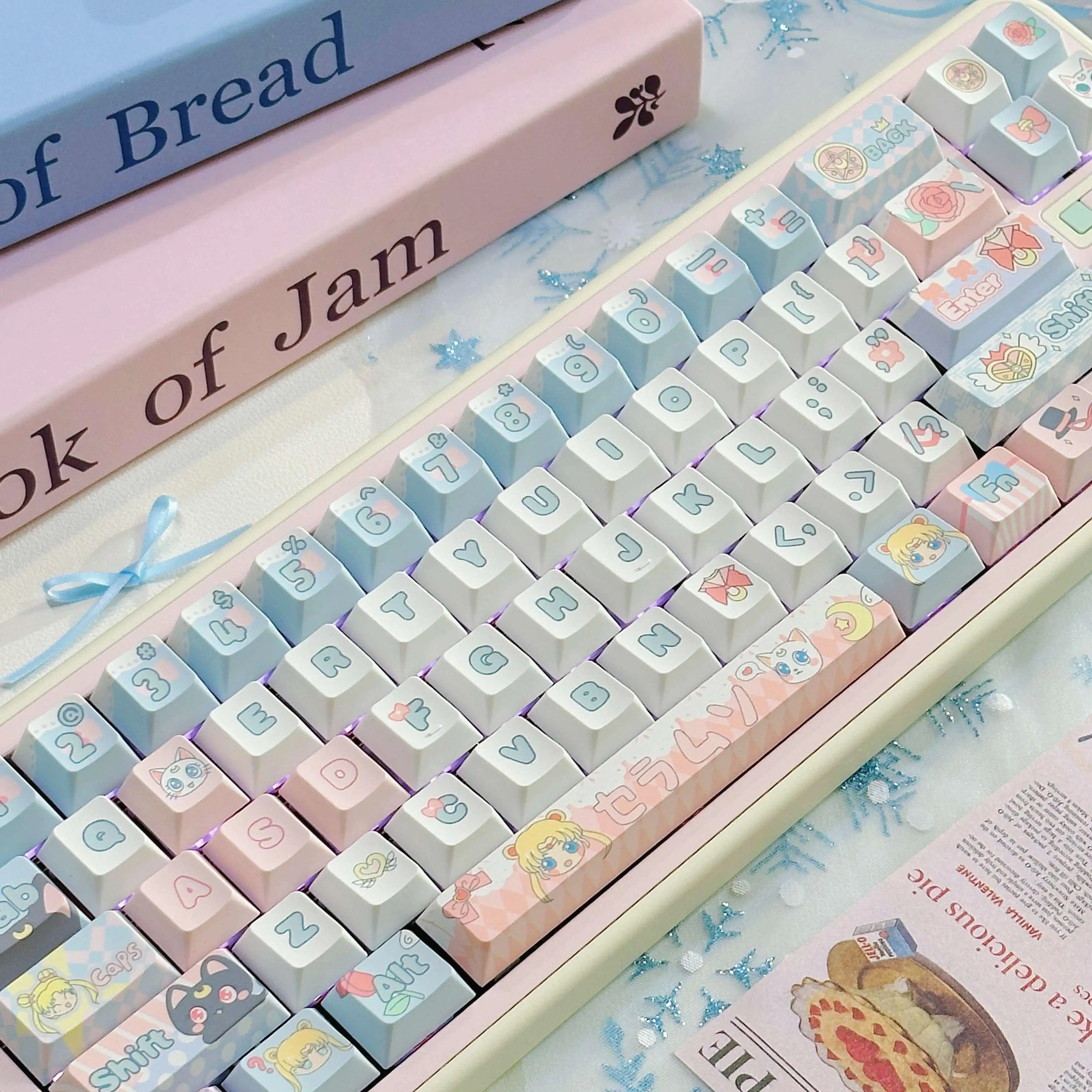 Beautiful Girl Cute Theme Keycap Five-Sided Sublimation Mechanical Keyboard Keycap