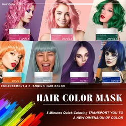 Mascarilla de Color para el cabello 2 en 1, máscara para el cabello sin dañar el cabello, 10 minutos de coloración, siete colores, cuidado y coloración del cabello, belleza saludable