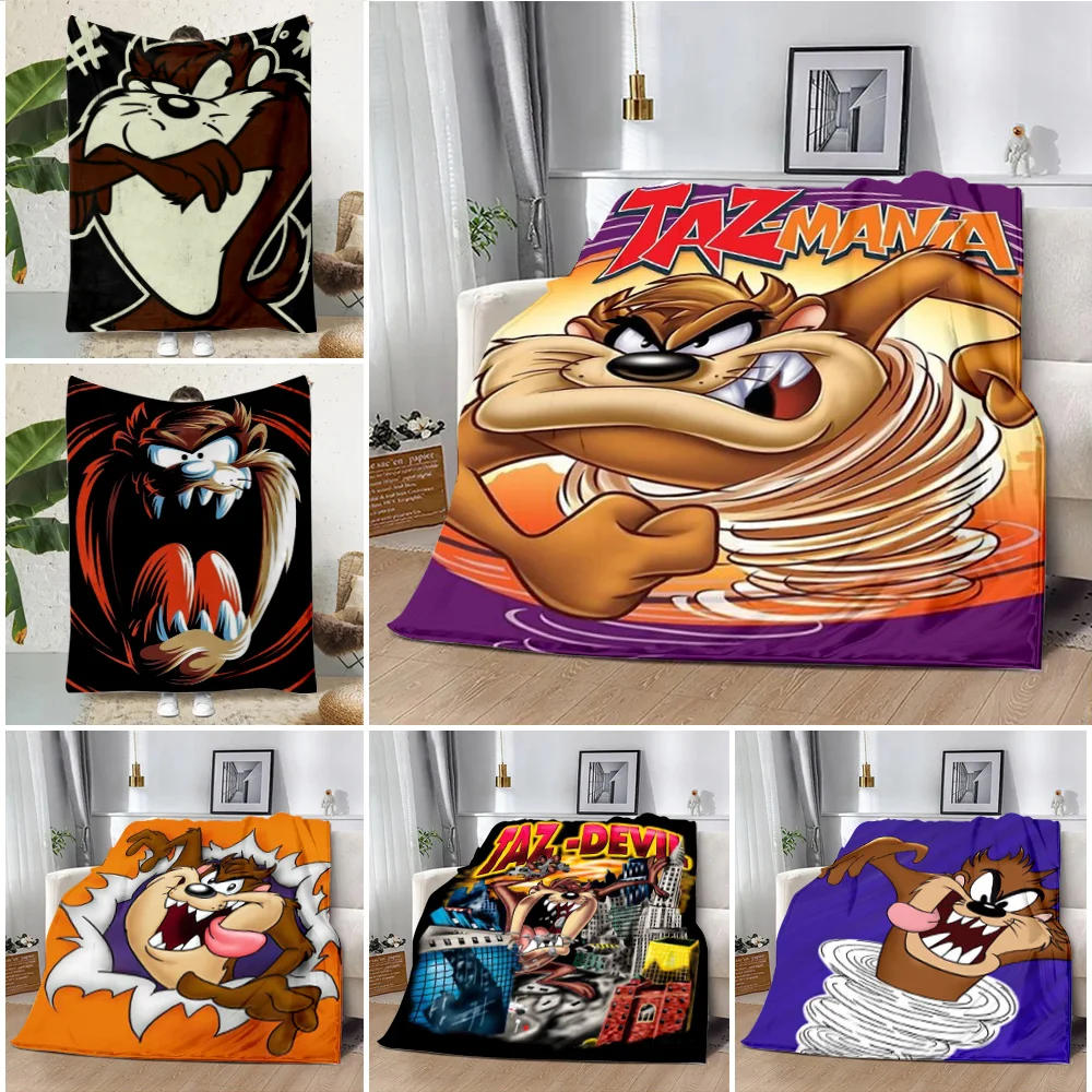 Funny cartoon-TAZ-M-MAN-Anime Printed Blanket Picnic Blankets Warm Blanket Soft and Comfortable Home Travel Birthday Gift