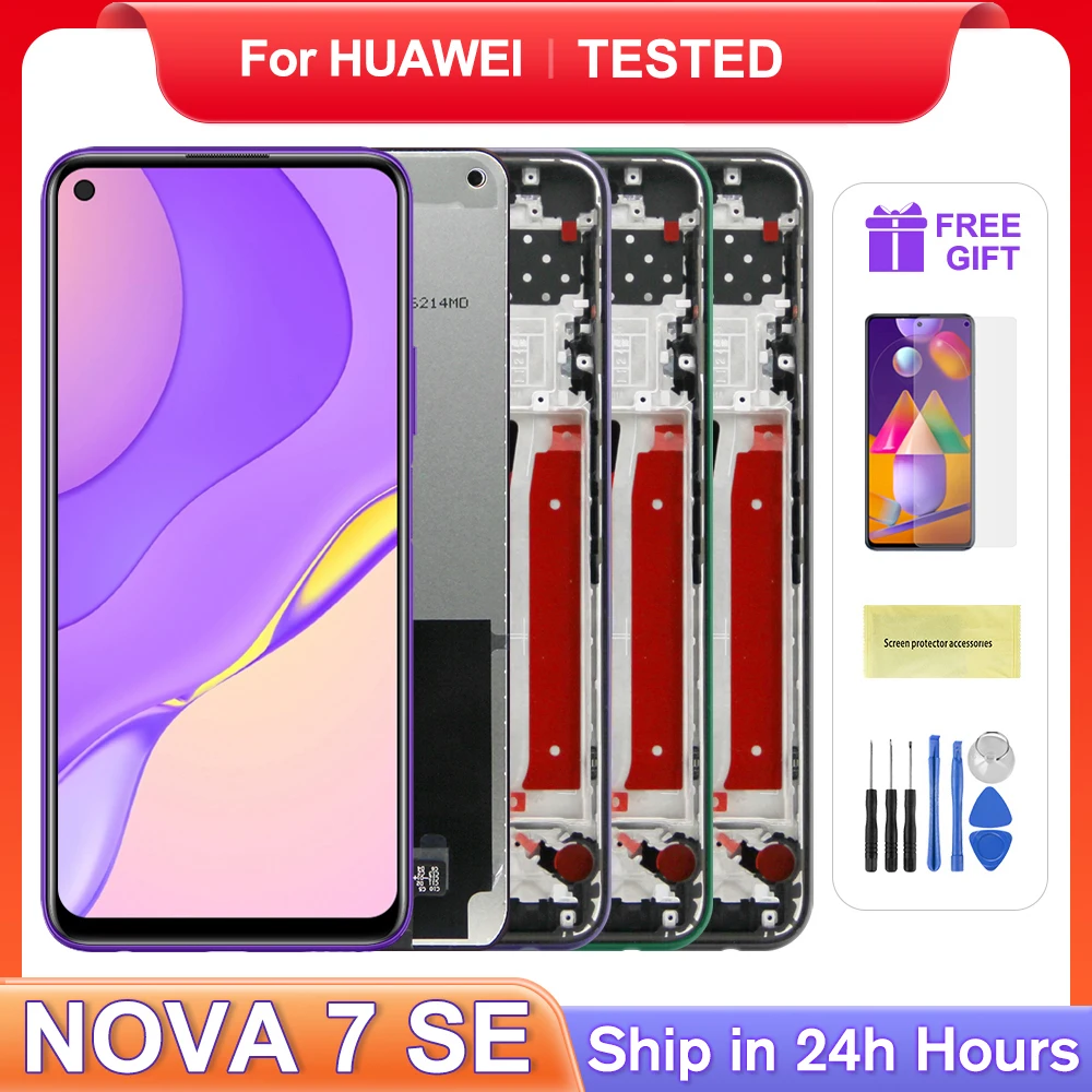 For HUAWEI 6.5\'\'Nova 7 SE For  P40 Lite 5G For Honor 30S LCD Display Touch Screen Digitizer Assembly Replacement