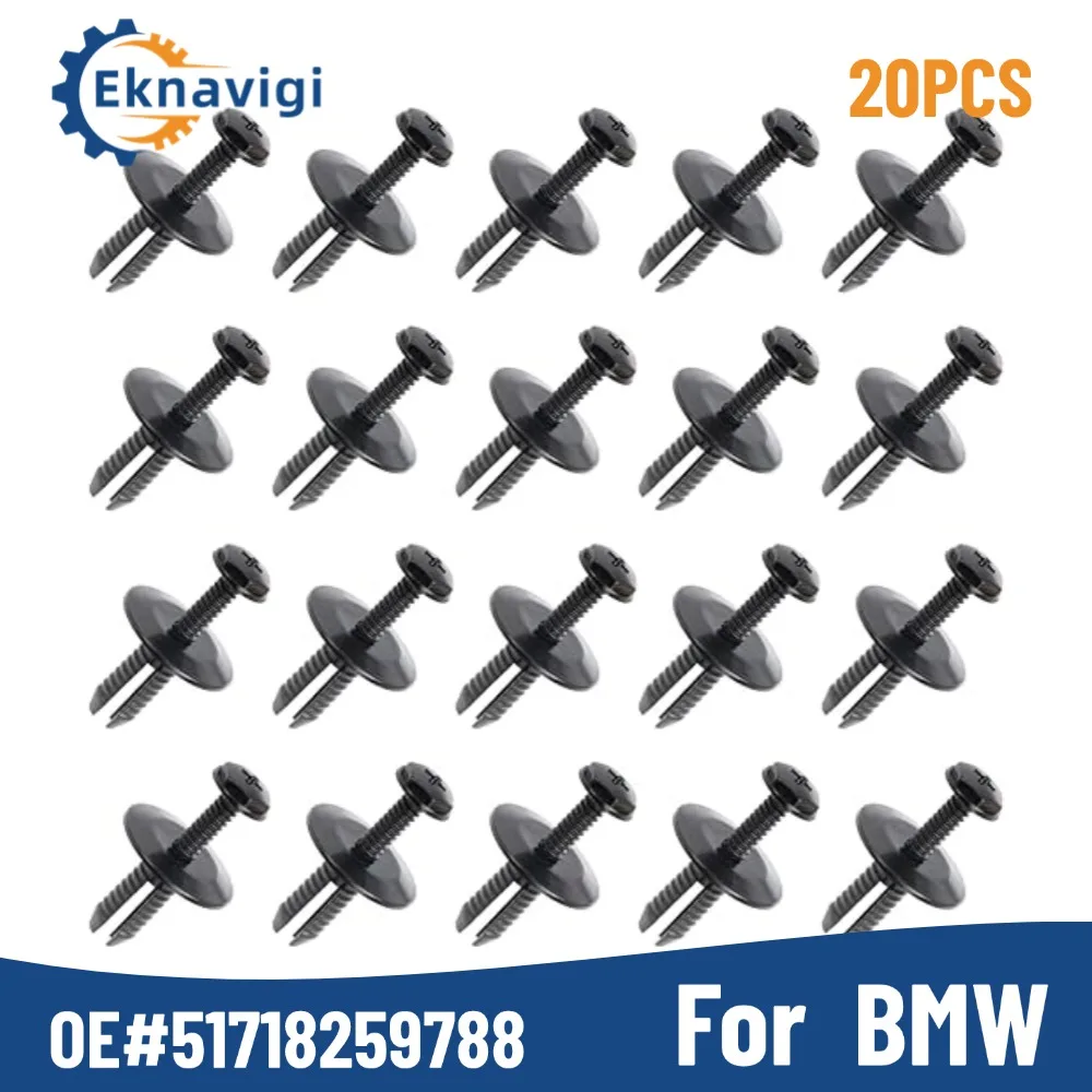 20PCS OE#51718259788 Panel Molding Retainer Splash Shield Rivet Clip For BMW 51718259788 Side Skirts & Rocker Moulding