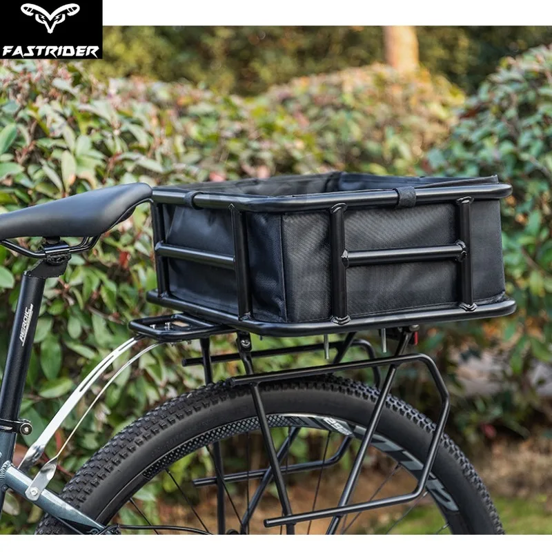 Bicycle Rear Basket Bicycle Iron Rear Rack with Inner Bag Thickened Frame Bicycle Accessories 자전거 바구니