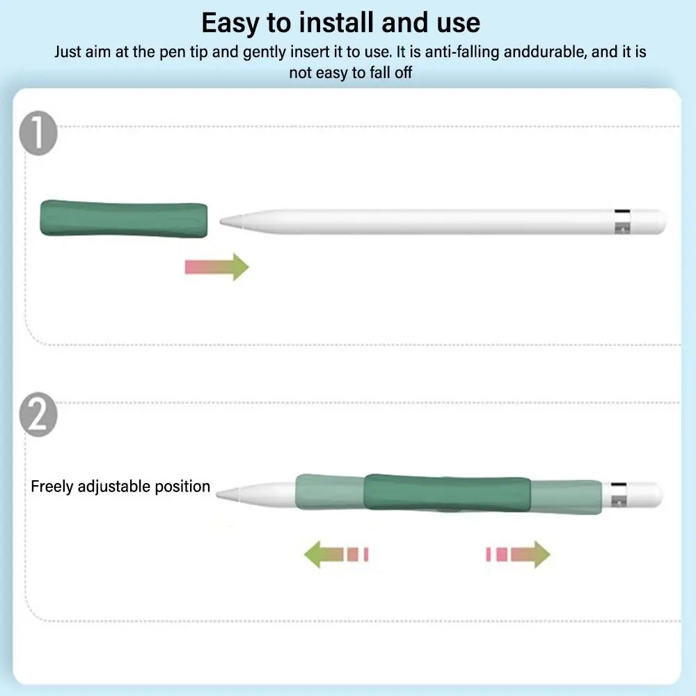 

5 шт., нескользящий чехол для стилуса с бриллиантами, устойчивый к ударам, силиконовый защитный рукав, чехол для ручки с сенсорным экраном для Apple Pencil 1/2