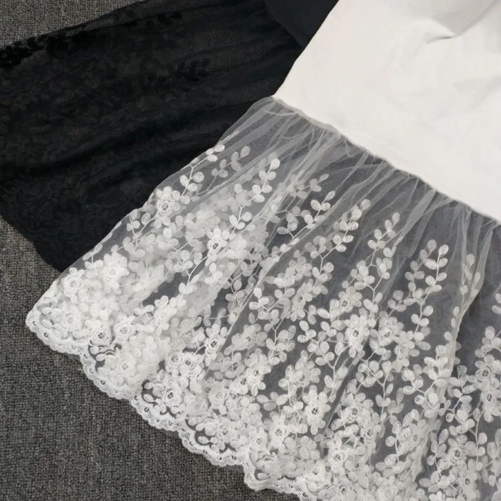 Casual Lace Women Half Skirt Elastic Knee Length Base Skirt Natural Waist a-Line Inner Lining Skirt Women's Petticoat