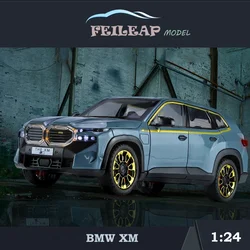 Diecast 1:24 Scale BMW XM Off Road Car Model Sound And Light Pullback Metal Toy Vehicles Collective Miniature Voiture Home Decor