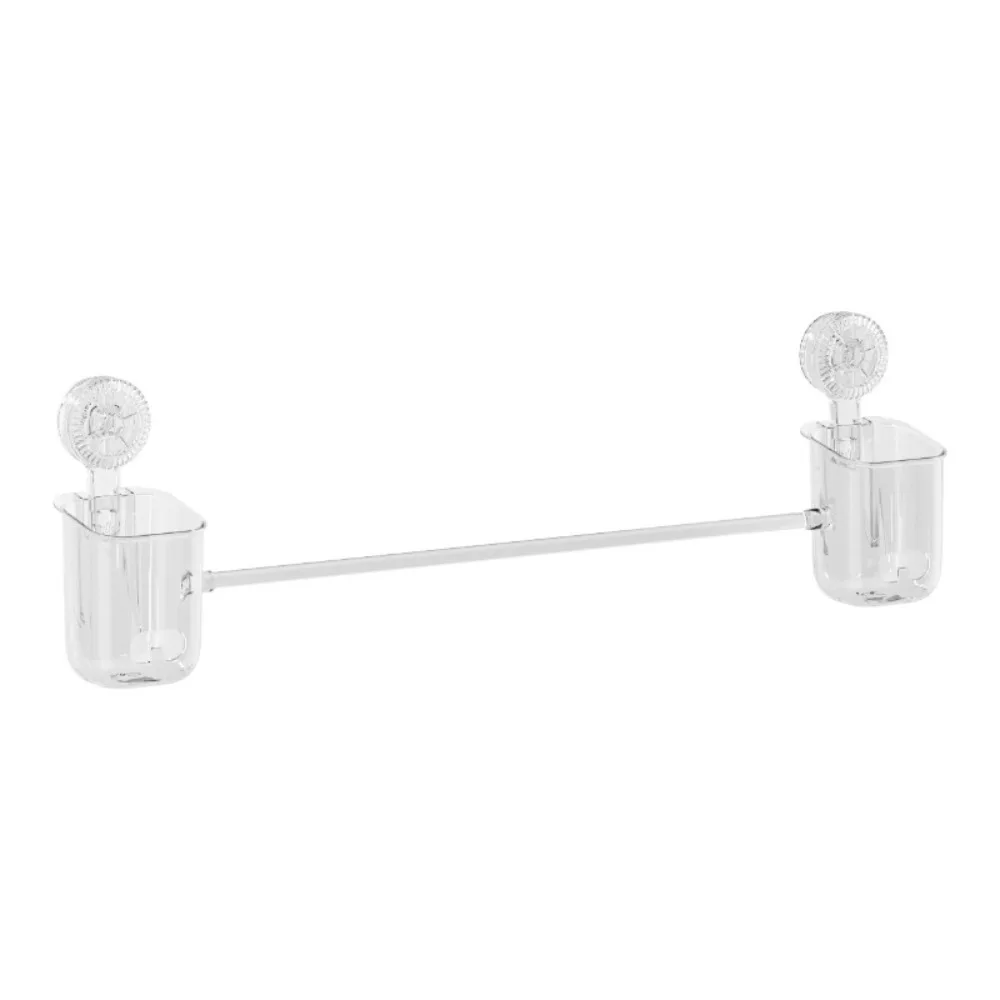 

Пластиковая вешалка для полотенец с двойной присоской, прозрачная водонепроницаемая стойка для хранения в ванной комнате, многофункциональная сливная стойка для хранения без удара