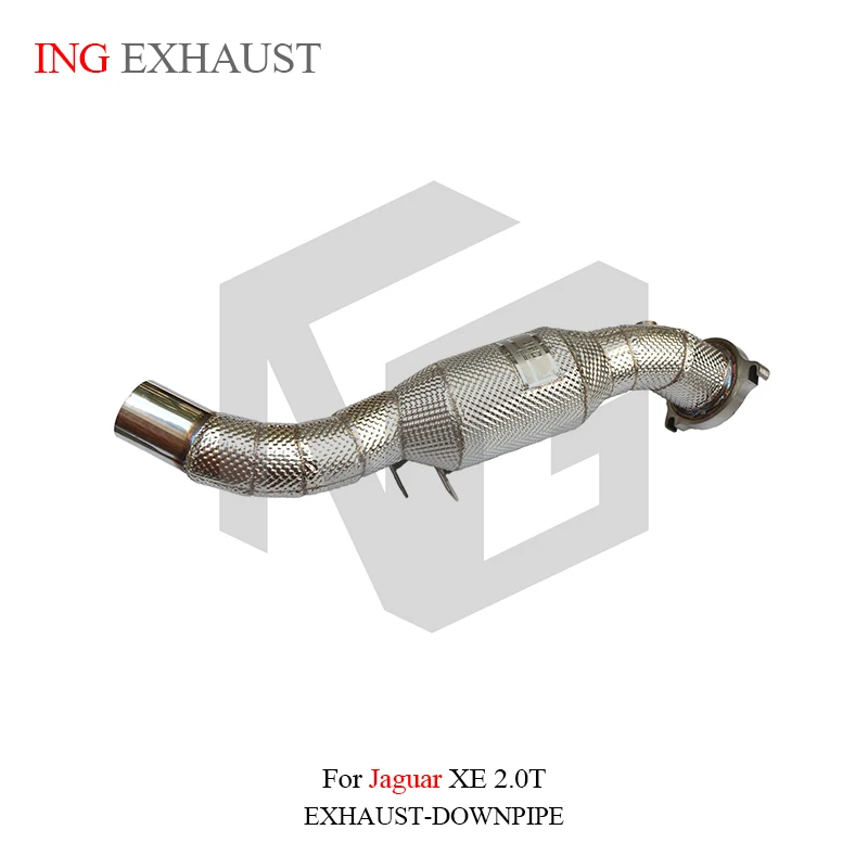 ING Sistemas SS304 Exhaust Downpipe for Jaguar XE 2.0T Ternary Catalyzed Converter Header Race Shield Accessories Engine System