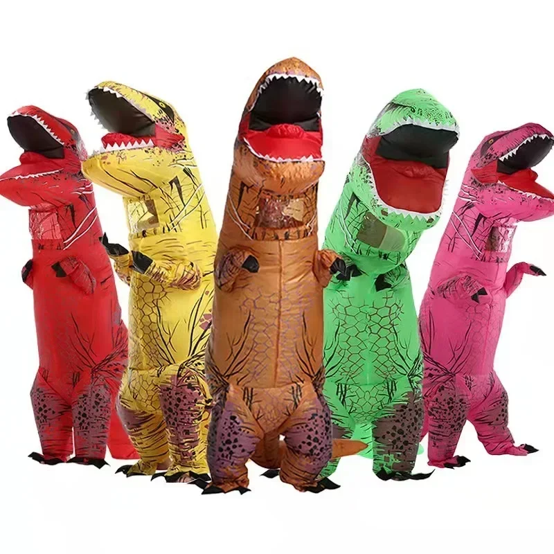 Tyranno saurus Rex aufblasbare Kostüm Maskottchen Anime Halloween Party Cosplay Kostüm Spaß Dinosaurier Cartoon Kostüm für erwachsene Kinder