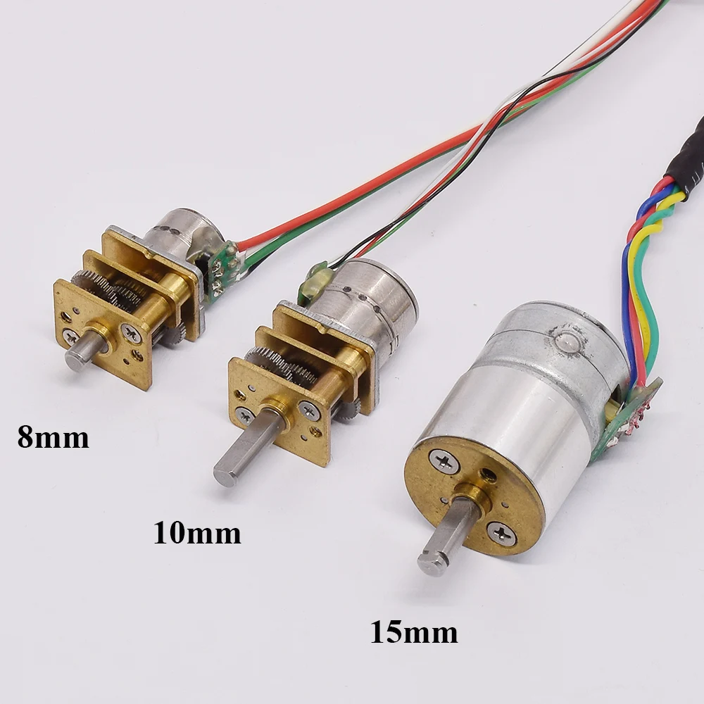 Mini moteur pas à pas de précision, 8mm 10mm 15mm, 2 phases, 4 fils, Micro boîte de vitesses entièrement en métal, moteur pas à pas, caméra de moniteur Robot à monter soi-même