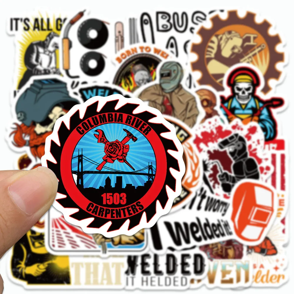 50PCS Welding Worker Stickers Cartoon Graffiti Decals For Laptop Phone Suitcase Skateboards Notebook Refrigerator Stickers Toy - Image 2