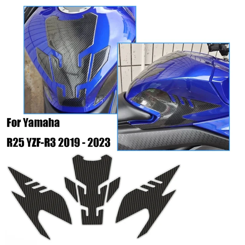 

Motorcycle Anti Slip Fuel Tank Pads Gas Knee Grip Traction Sticker Protector For Yamaha YZF-R3 YZFR3 2019-2023 YZF R3