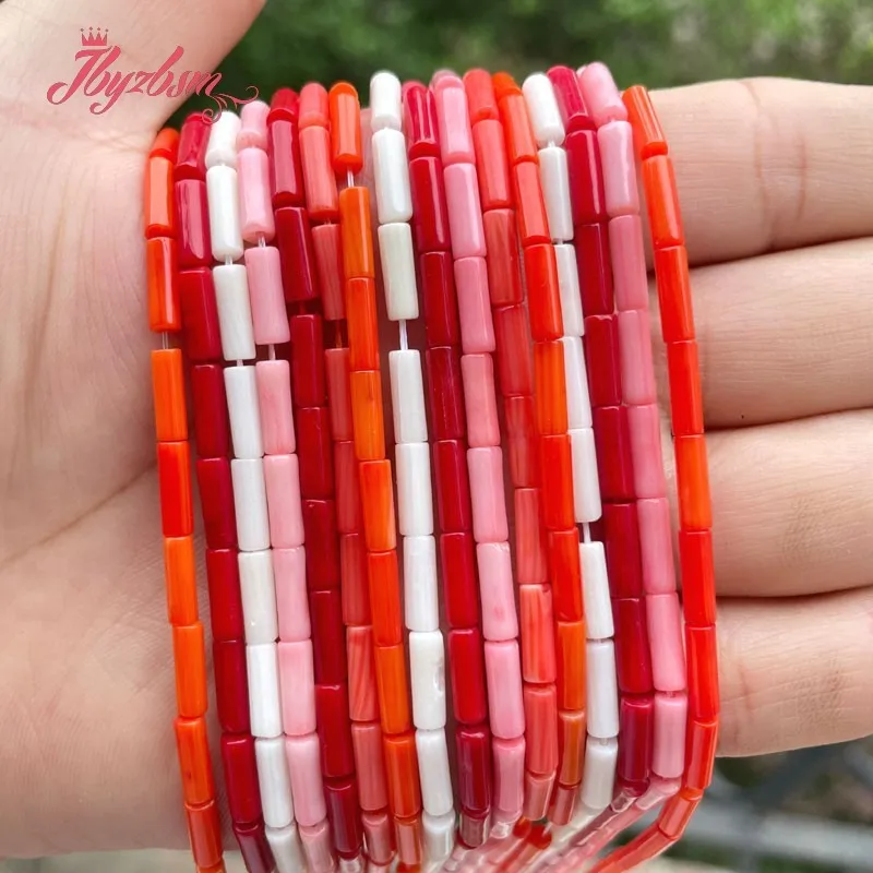 

3x9mm Smooth Column Coral Loose Natural Stone Beads For DIY Necklace Bracelets Earring Jewelry Making Loose Strand 15 Inches