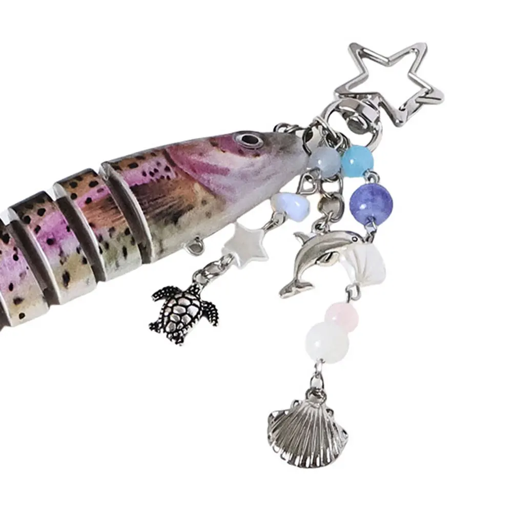 الأسماك المفاتيح الاكريليك الصيد إغراء المفاتيح حقيبة الظهر قلادة هدايا الصيد للرجال #6