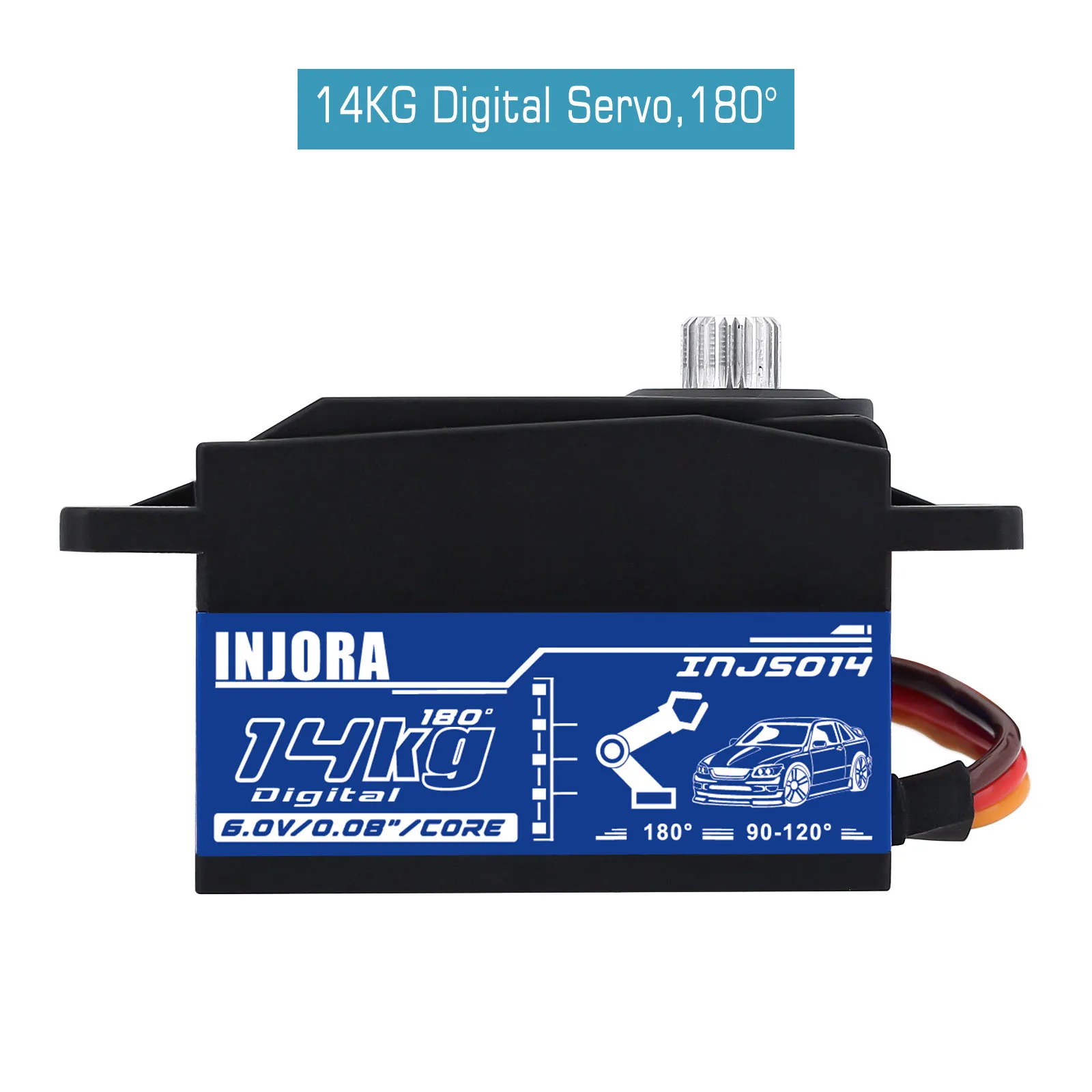 INJORA Metal Gear 14KG INJS014 Servo Digital de perfil bajo para 1/10 RC en carretera Touring Drift Car Tamiya Kyosho modelo de helicóptero