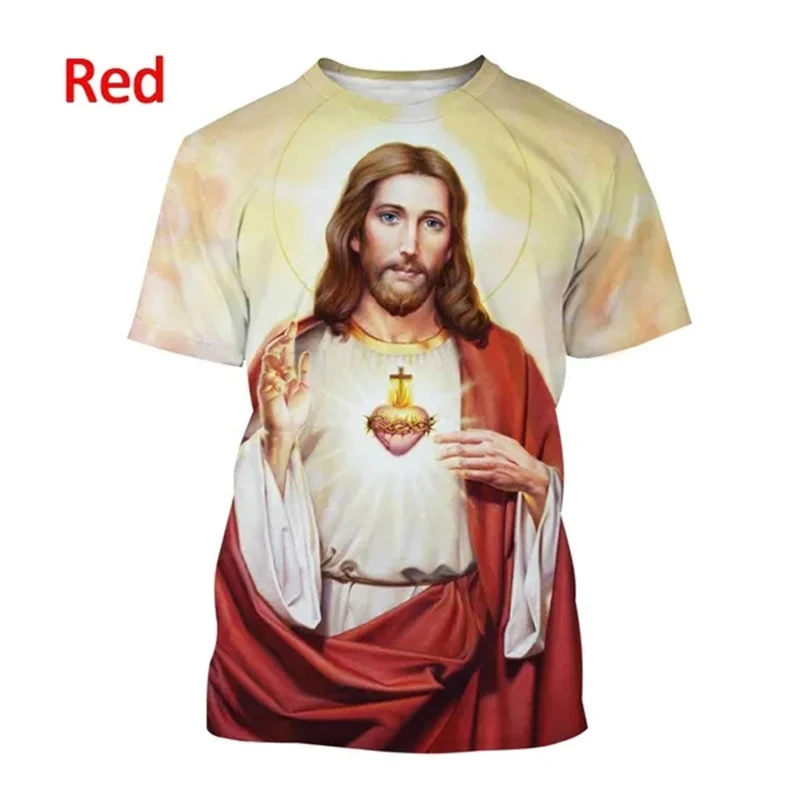 Men\'s T Shirts Jesus Love All Christians 3D Printing Summer Women\'s Short Sleeve Casual T-shirt Fashion Breathable Tops Clothing