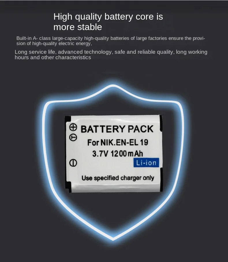 4Pcs EN-EL19แบตเตอรี่สำหรับ Nikon Coolpix S100 S2500 S2600 S3100 S3200 S3300 S4100 S4200 S4300 S6600 S6900 L10 1200mah EN EL19