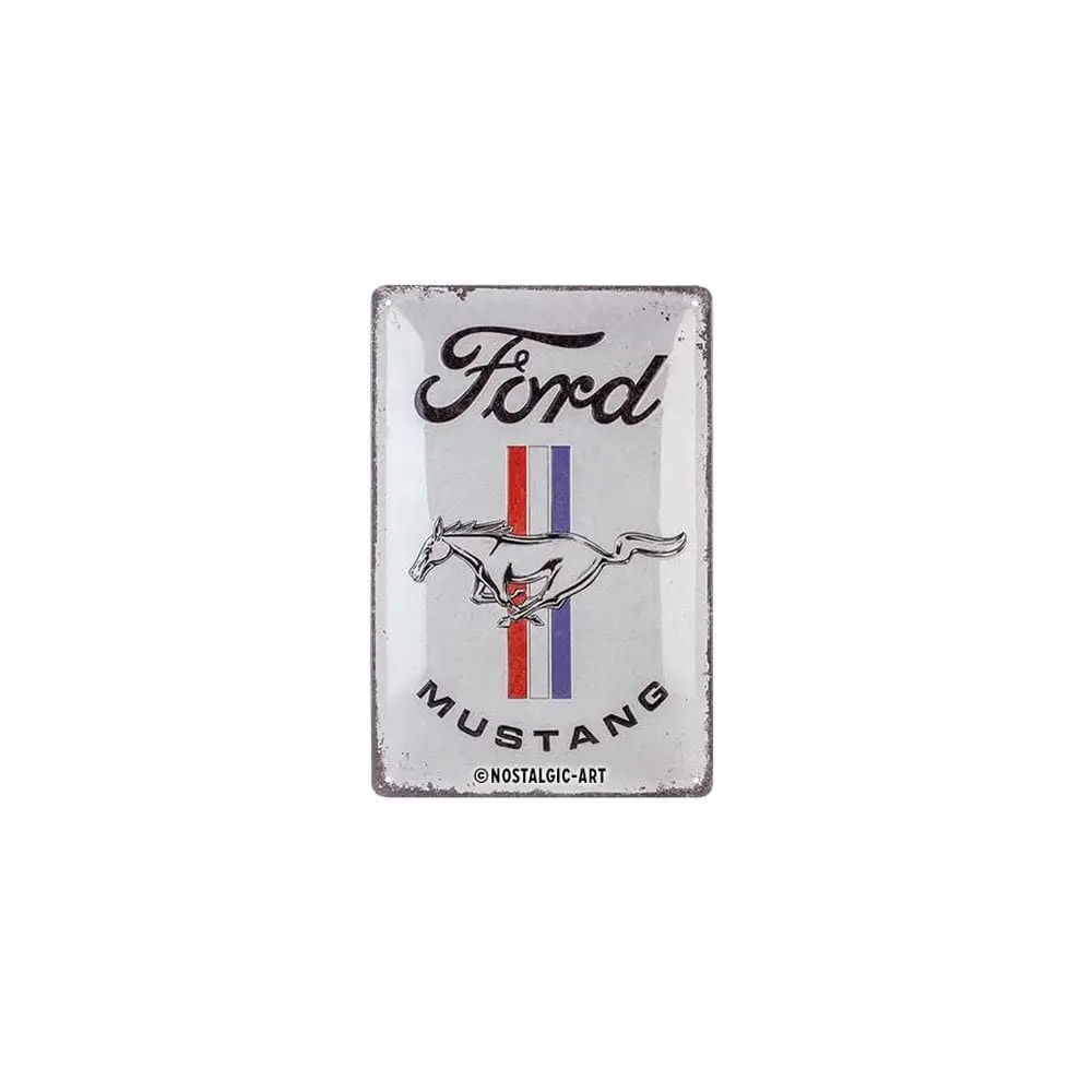 Nostalgic-Art Retro Tin Sign, 7.9; x 11.8;, – Horse & Stripes Logo – Gift idea for car accessories fans, Metal Plaque, Vinta