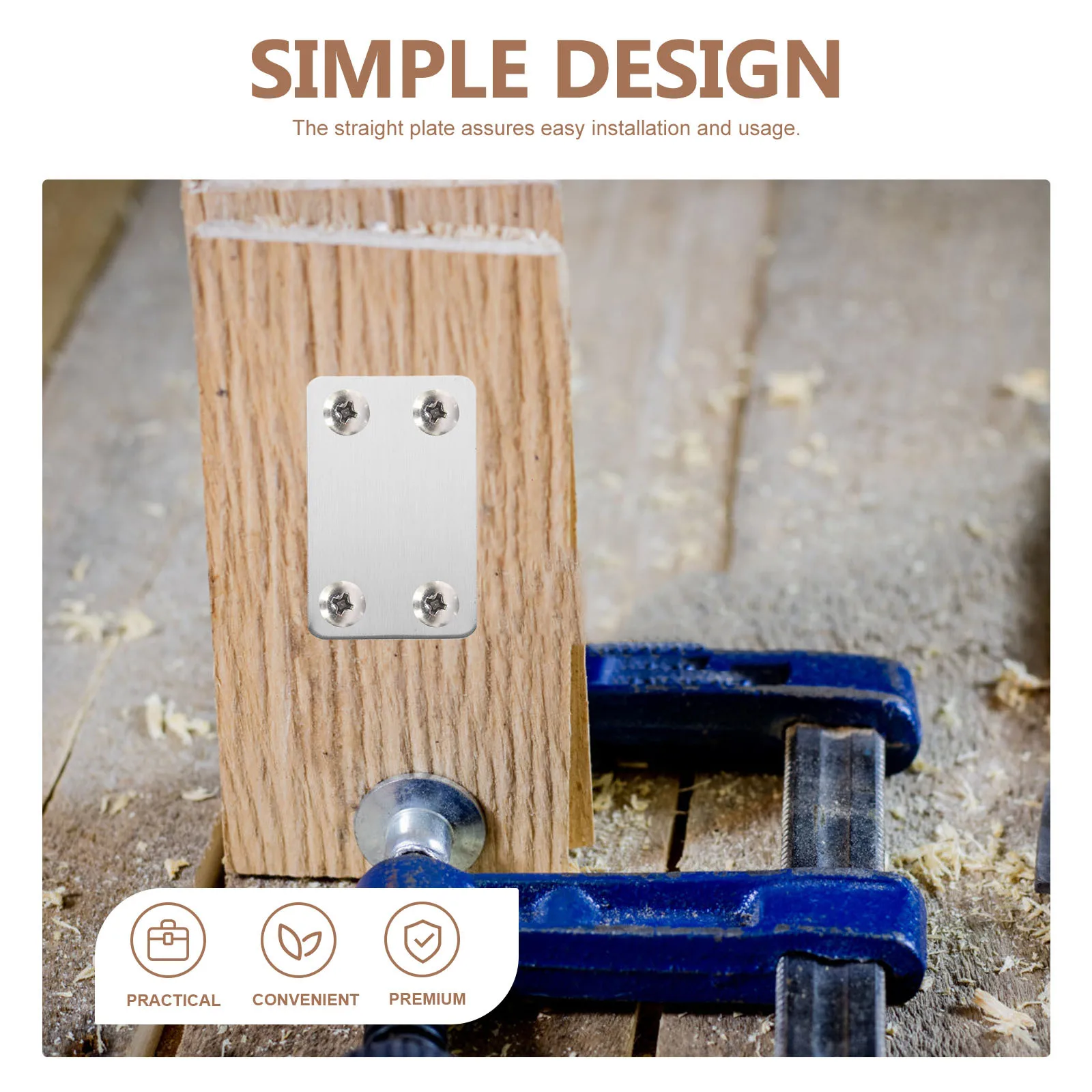 

10pcs Mending Plate Screw Set Stainless Steel Flat Brackets For Wood Corner Brace Metal Mounting Plates For Furniture Fixing