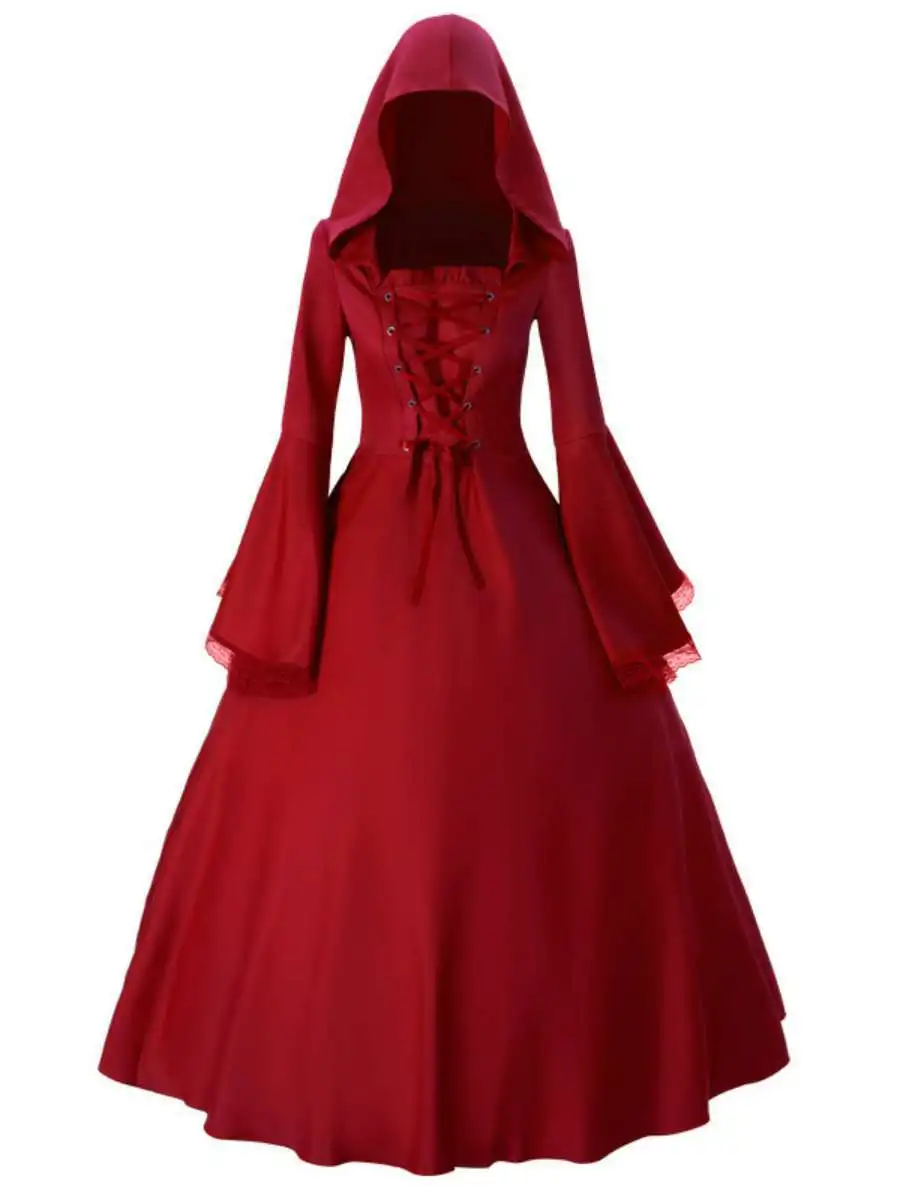 أزياء الهالوين القوطية للسيدات من دكتور القرون الوسطى ريترو بيل Sve Stage Par الخصر مقطعة Dr Faionable للسيدات