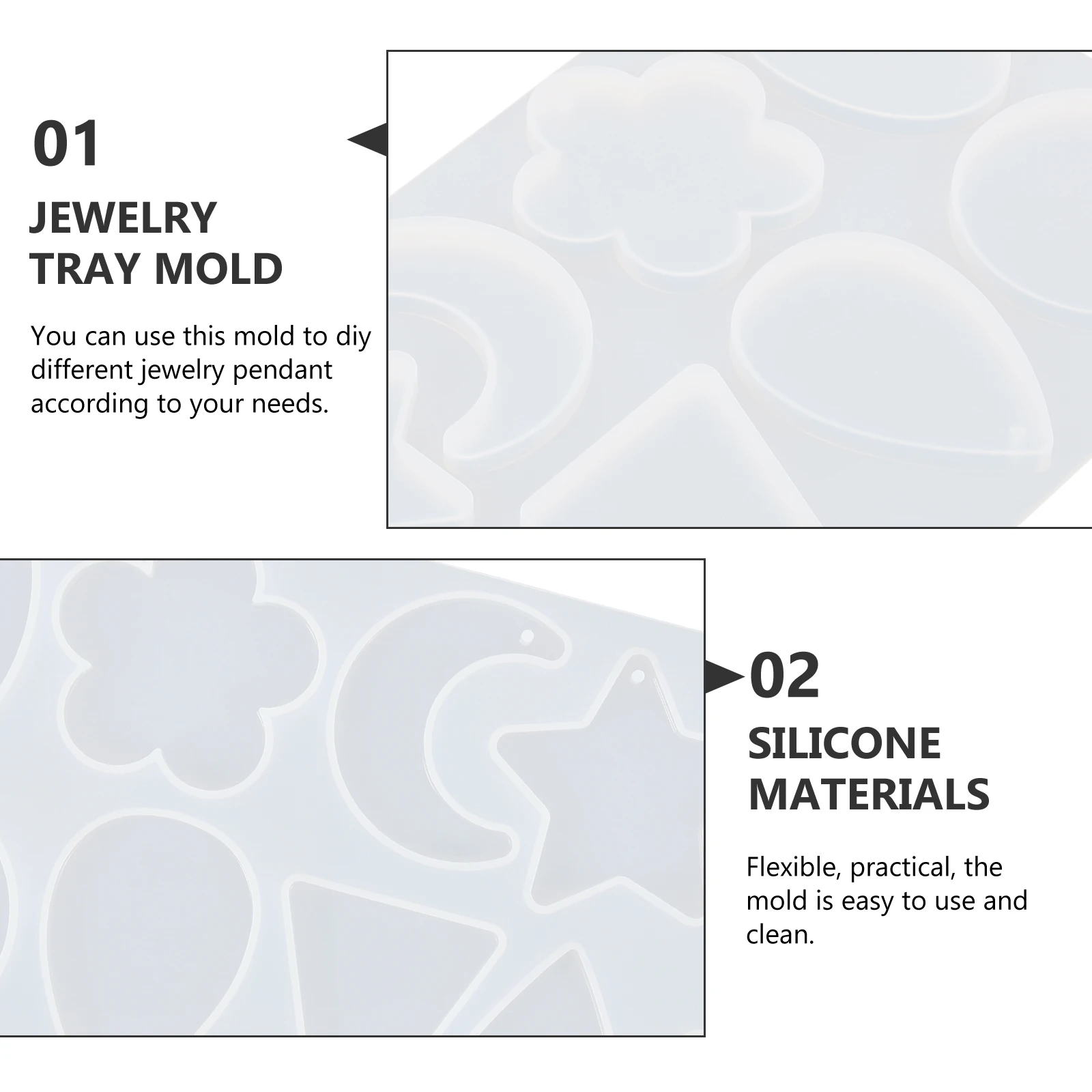 

Pendant Mold Epoxy Resin Mould Silicone Earring for Earrings Silica Gel Moulds Necklace Molds