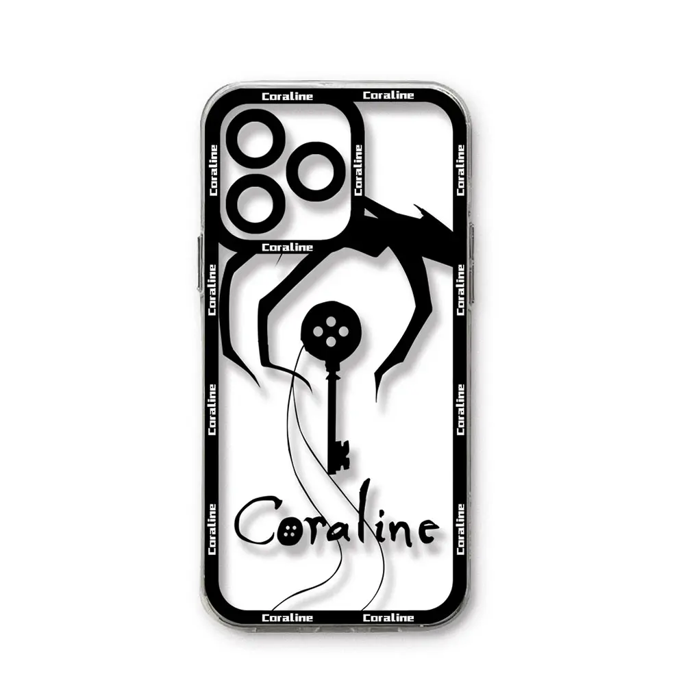 Anime Hot C-Coraline Clear Case For Samsung A73 A72 A71 A55 A52 A51 A50 A42 A35 A33 A32 A31 A30 A24 A23 A22 A13 A12 A05 5G Cover