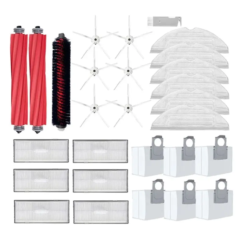 

CKFAM-Hepa Filter Dust Bag Cleaning Rolling Brush Main Side Brush Vacuum Part Plastic For Roborock S7 Maxv Plus S7 Maxv Ultra G1