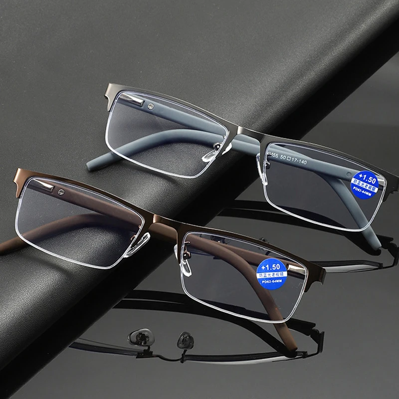 

iboode Metal Frame Men Reading Glasses Vintage Business Hyperopia Eyewear Male Reading Eye Glasses +1.0 1.5 2.0 2.5 3 3.5 4.0