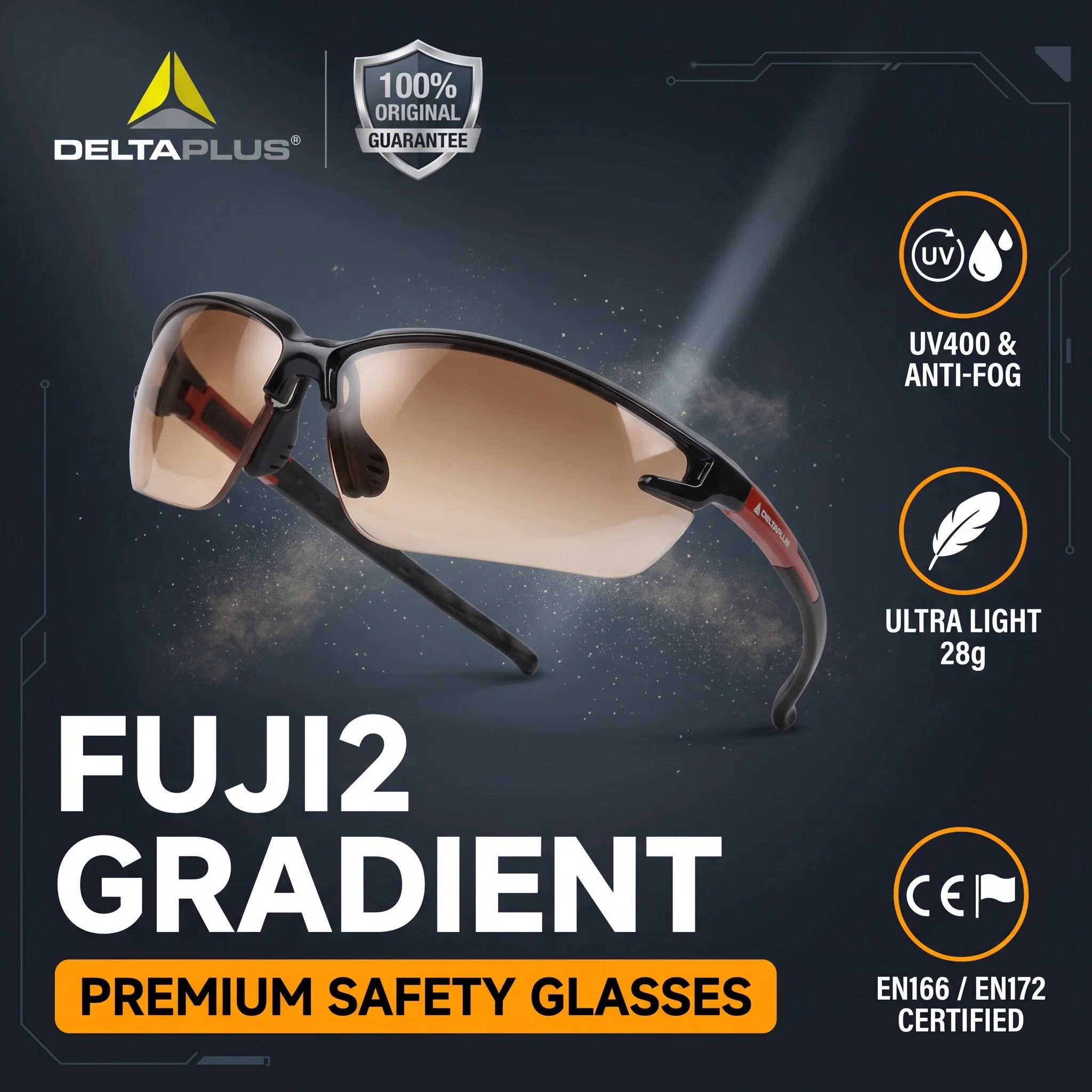 DELTAPLUS Safety Glasses ANSI Z87.1 Clear Goggles Construction Work Glasses Protection Industrial PPE Lentes De Seguridad