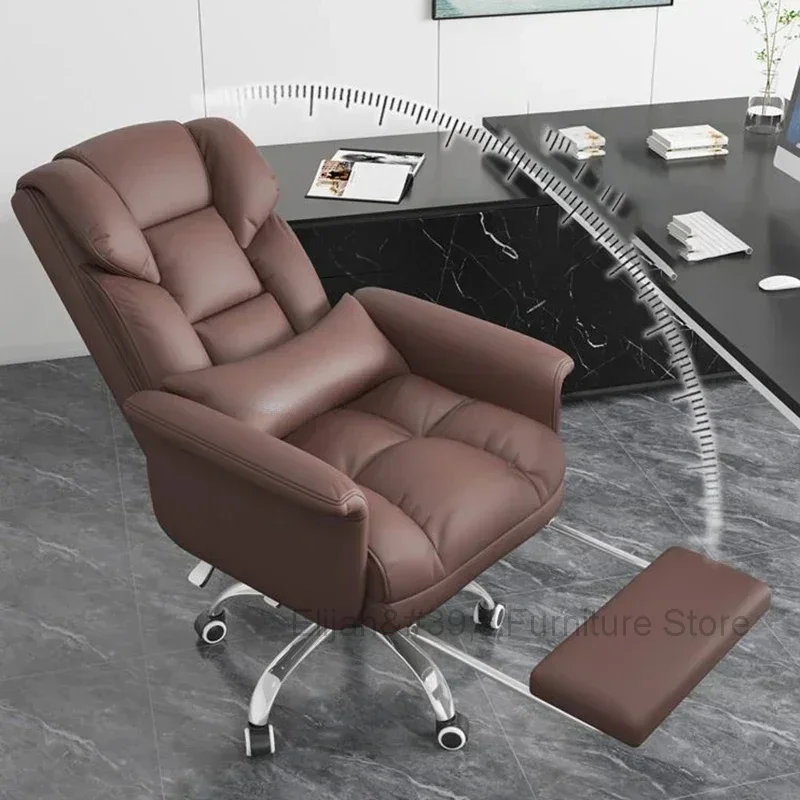 

Computer Leather Training Boss Business Office Chair Fashion Back Comfortable Design Lazy Leisure Cadeiras Italian Furniture