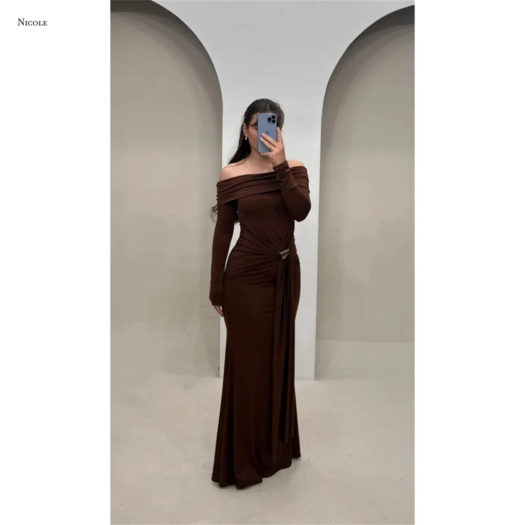 

Nicole Candle Evening Dresses for Luxury Party Dresses Woman 2025 Fishtail Skirt Robe De Cocktail Femme Custom Made Satin Cloth