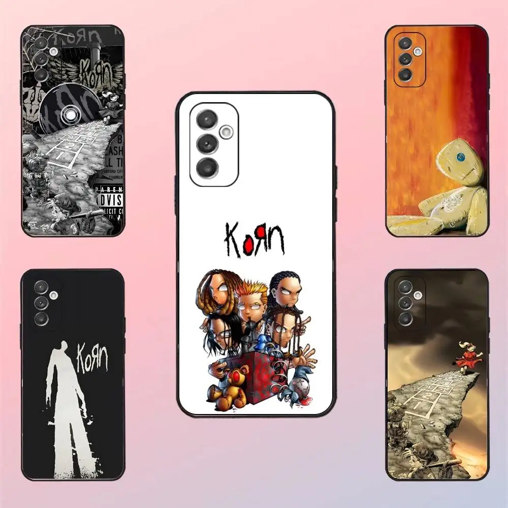

K-Korn Rock Band Phone Case For Samsung S 25,24,23,22,30,21,10,9,Ultra,Plus,Lite,FE,4,5 G Black Soft Case