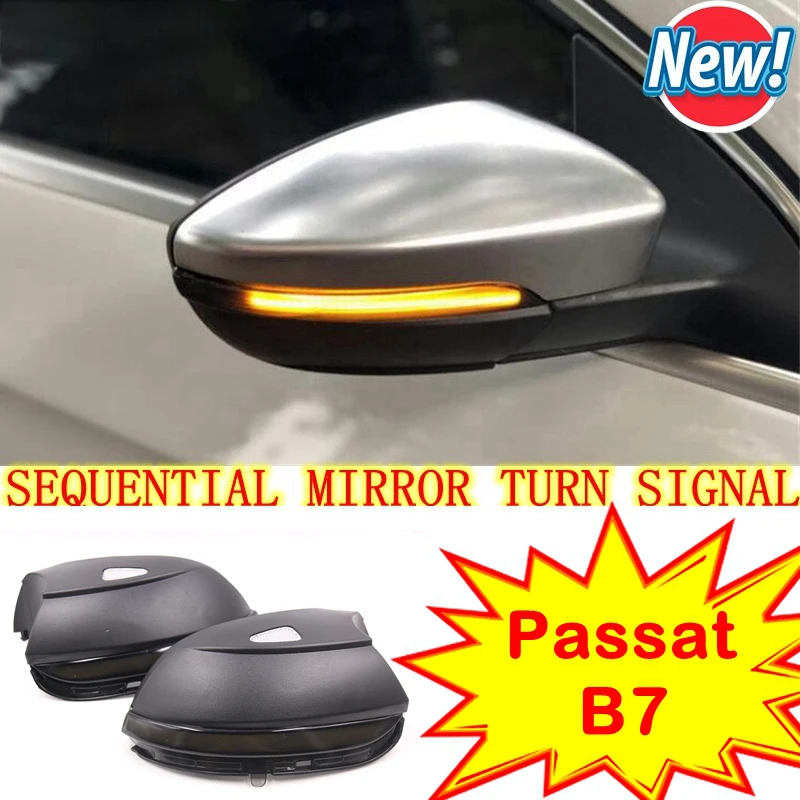 FOR VW Scirocco MK3 Passat B7 CC Dynamic Mirror Indicator Blinker Side LED Turn Signal Light Sequential EOS Beetle