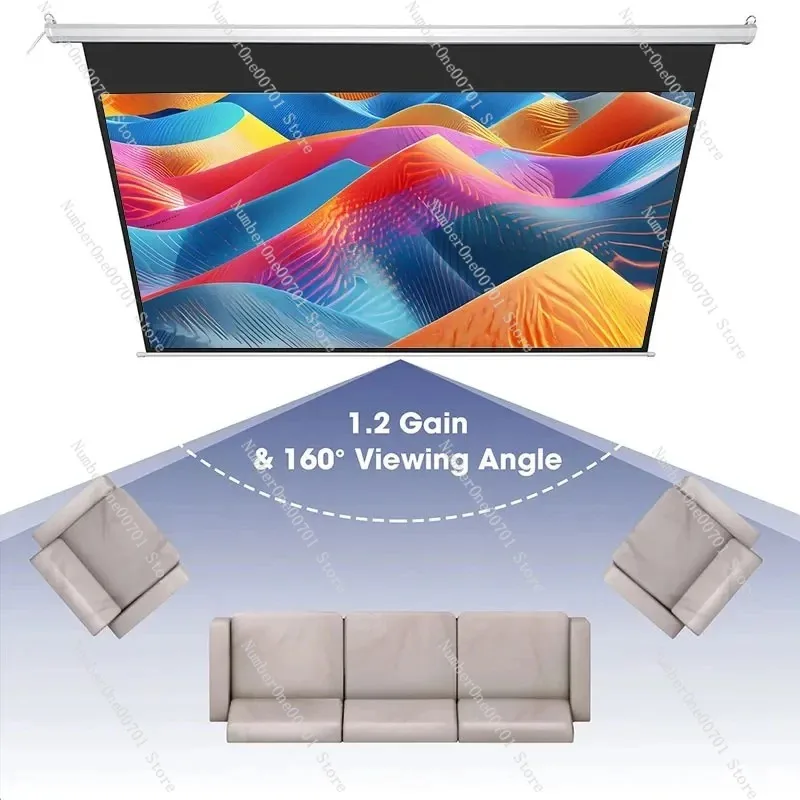 72 84 92 100 120 150 inch Motorized Projection Screen 4:3 16:9 Electric Drop Down Projector Screen with Remote control
