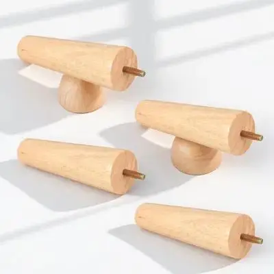 

4pcs Durable Solid Wood Furniture Legs Tapered Replacement for Sofa Table Chair Cabinet Wooden Foot Home Upgrade