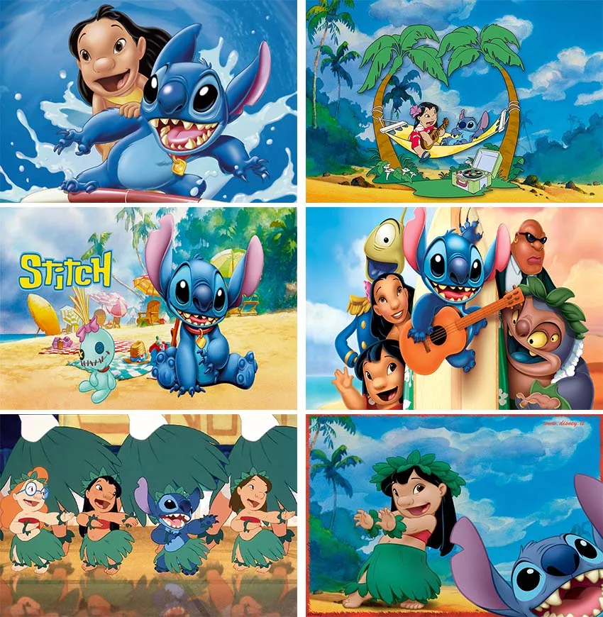 Disney Lilo & Stitch fondali per feste decorazione di compleanno per bambini Photozone decorazioni di sfondo personalizzate evento di parete di nozze