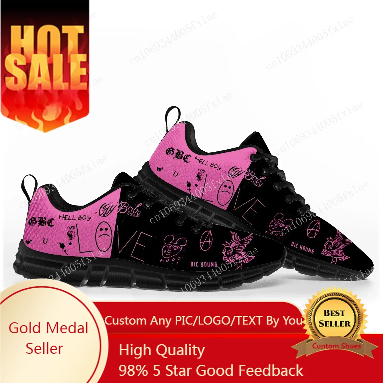 

Hot Hip Hop Rapper Lil Peep Sports Shoes Mens Womens Teenager Sneakers Casual Custom Couple Shoes