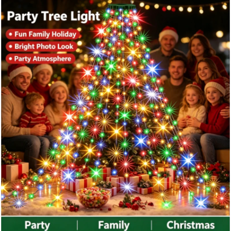 Christmas Tree Mood Light USB Powered for Indoor Outdoor New Year Holiday Party Garden Patio Balcony Yard Home Festival Decor