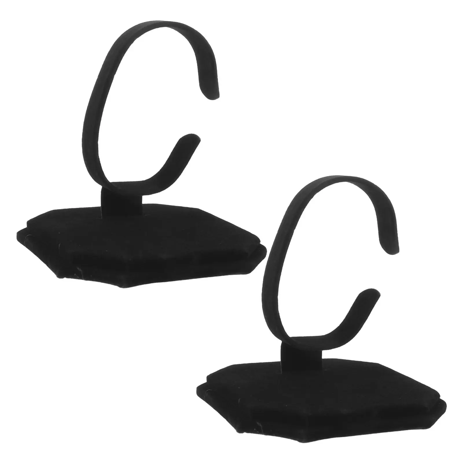 

2pcs Bracelet Watch Display Stand Velvet Wrist Watch Display Rack C Type Bracelet Bangle Holder Desktop Cuff Stand Showcase