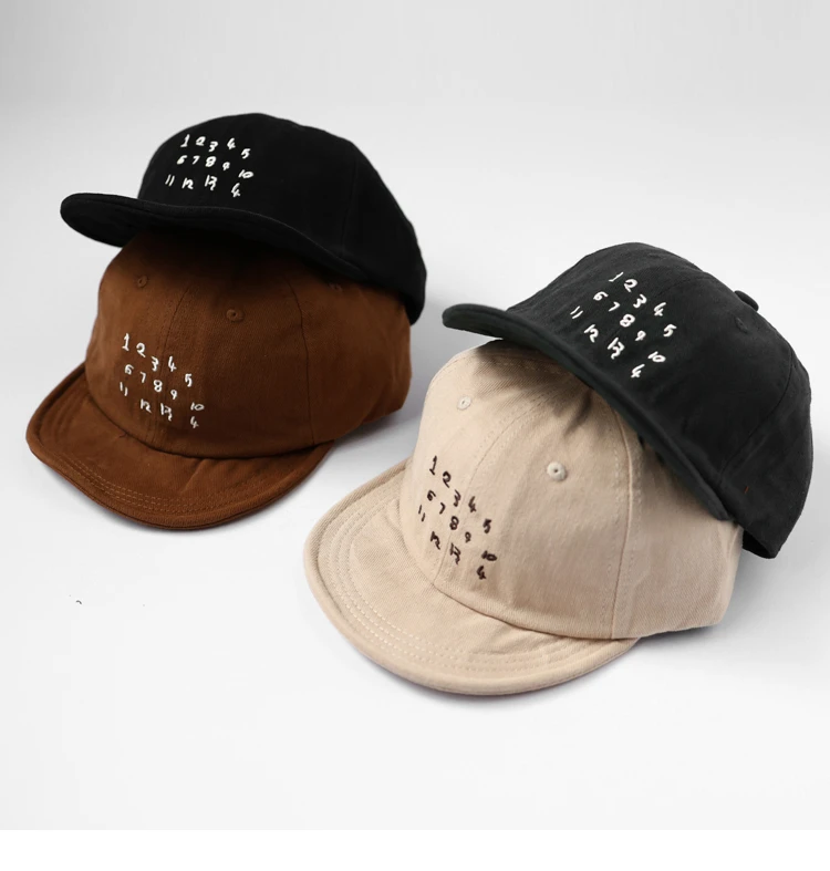 Casquette à visière personnalisée pour hommes et femmes, dessus souple, bord court, décontracté, baseball, rue, couple